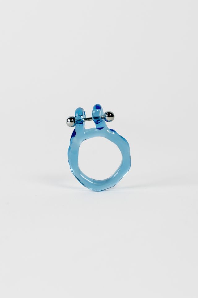 Rain and Rivers Handmade Pierced Barbell Glass Ring #1