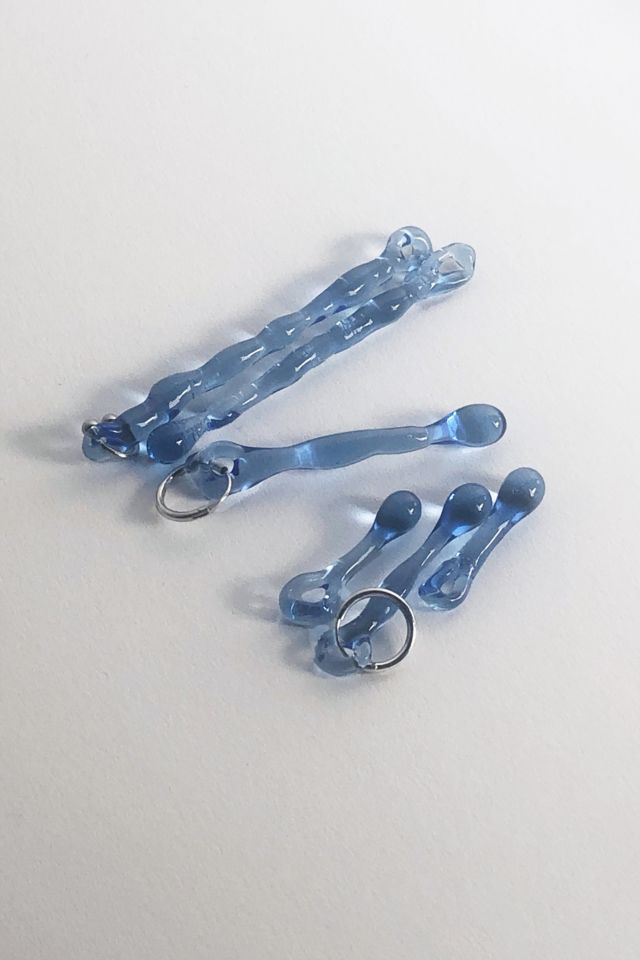 Rain and Rivers Handmade Water Droplet Glass Earrings #3