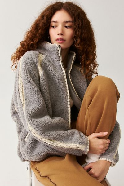 UGG Nikia Crochet UGGfluff Zip-Up Jacket