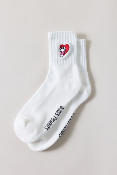 Urban Outfitters Peanuts Snoopy Icon Quarter Crew Sock In Cool Snoopy, Women's At  In Gray
