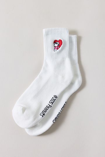 Lace-Trim Striped Athletic Sock