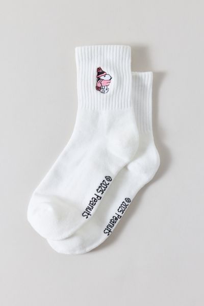 Urban Outfitters Peanuts Snoopy Icon Quarter Crew Sock In White, Women's At  In White