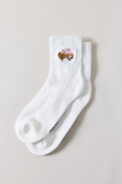 Urban Outfitters Peanuts Snoopy Icon Quarter Crew Sock In Locket Snoopy/woodstock, Women's At  In Multi