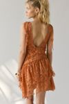 Kimchi Blue Alicia Asymmetric Cascading Ruffle Lace Mini Dress