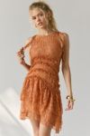 Kimchi Blue Alicia Asymmetric Cascading Ruffle Lace Mini Dress