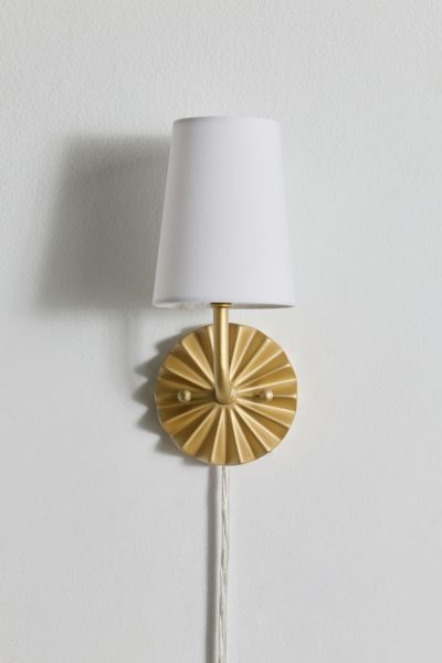 Urban Outfitters Julie Pleated Sconce In Gold At  In Multi