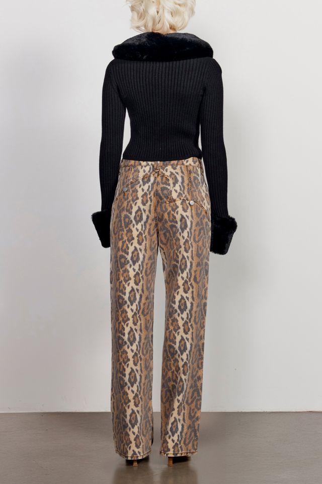 Jeans droits à imprimé léopard Jessie House of Sunny #2
