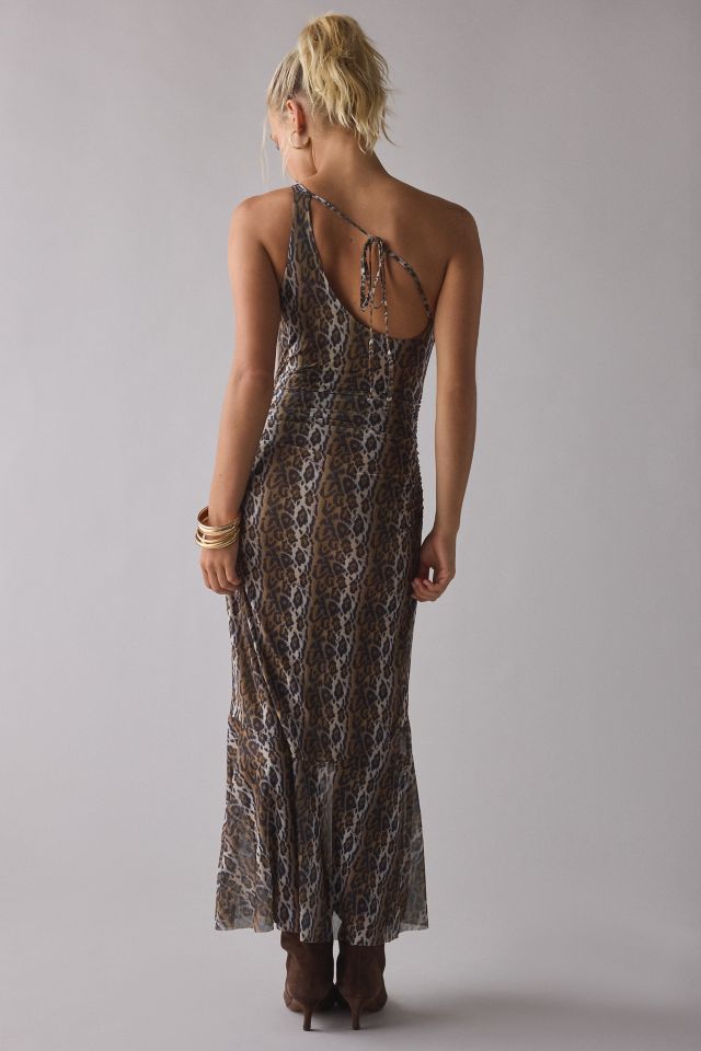 House Of Sunny Asymmetric Leopard Print One-Shoulder Maxi Dress #3