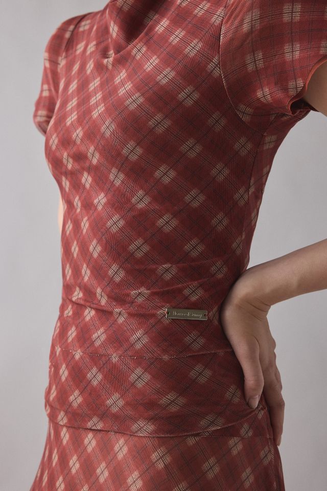 House Of Sunny Retro Check Sheer Mesh Top #2