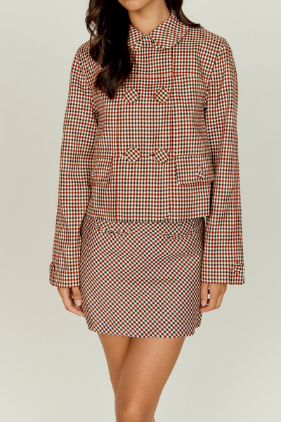 House Of Sunny Marie Check Cropped Jacket
