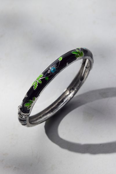 Jane Enameled Floral Bangle Bracelet