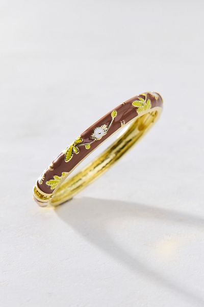Jane Enameled Floral Bangle Bracelet
