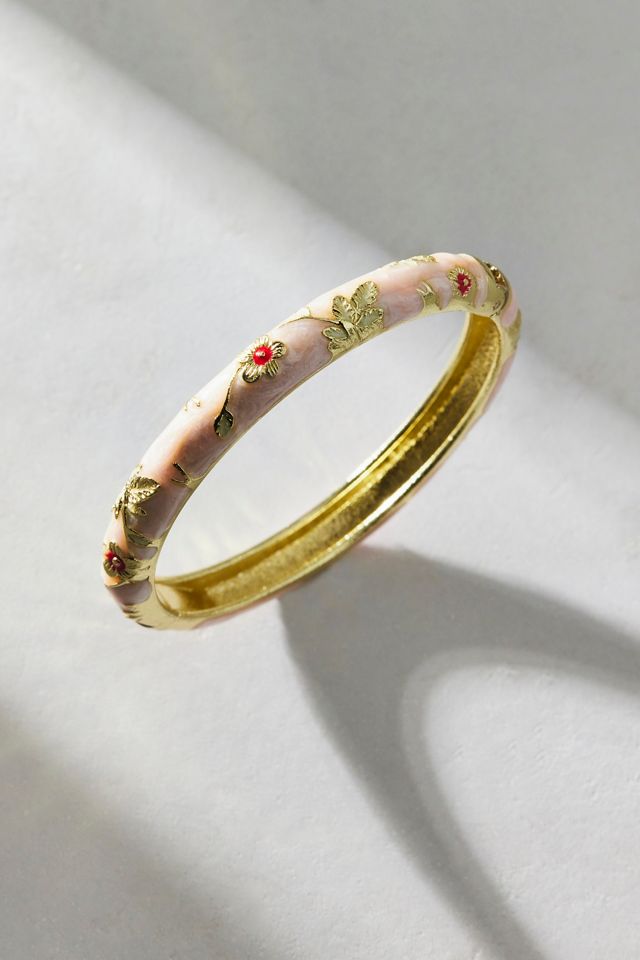 Jane Enameled Floral Bangle Bracelet #1