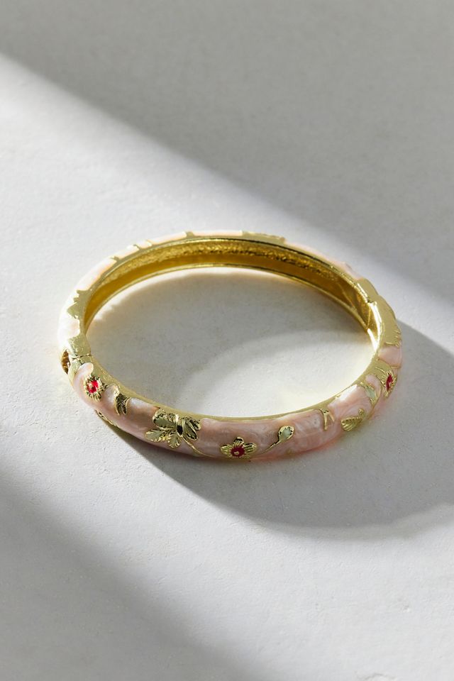 Jane Enameled Floral Bangle Bracelet #2
