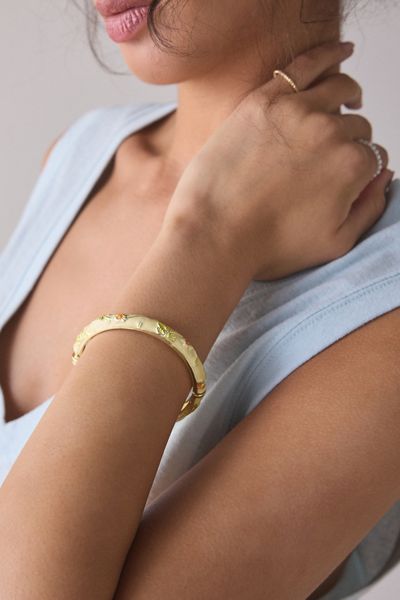 Jane Enameled Floral Bangle Bracelet