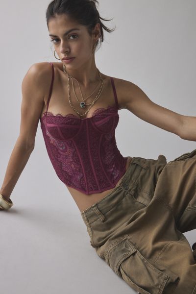 Out From Under Modern Love Push-up Corset In Purple, Women's At Urban Outfitters