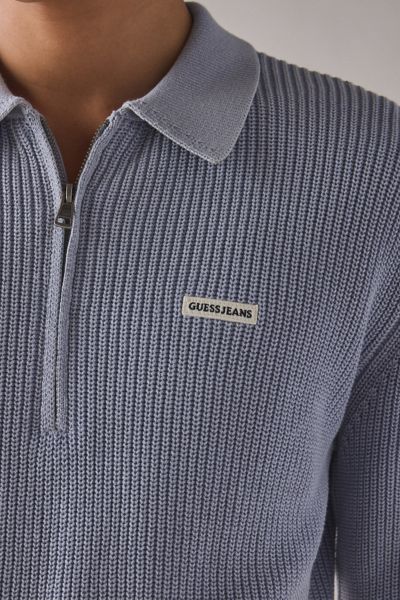 GUESS JEANS Half Zip Cotton Polo Sweater