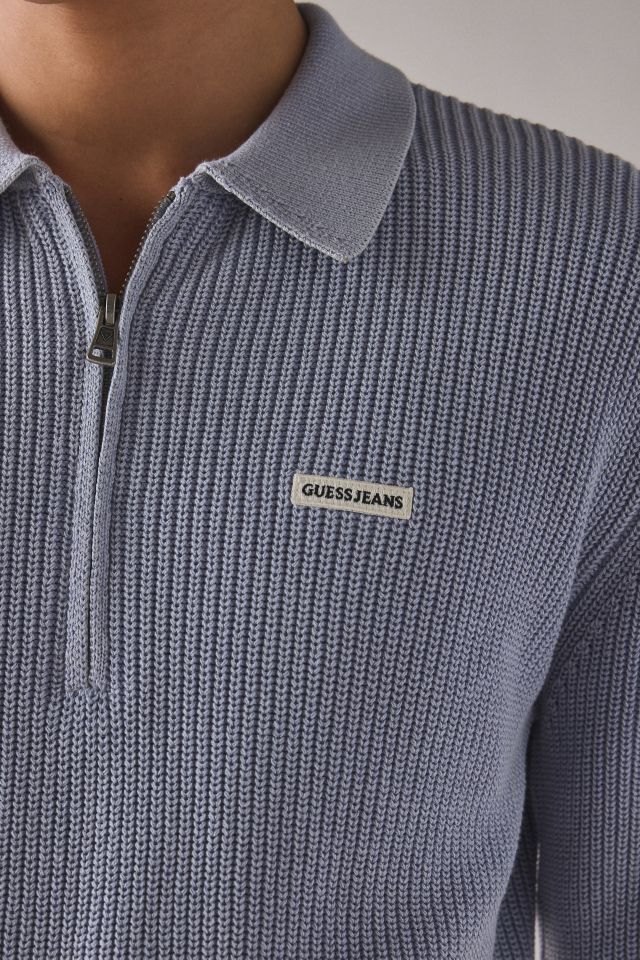 GUESS JEANS Half Zip Cotton Polo Sweater #3