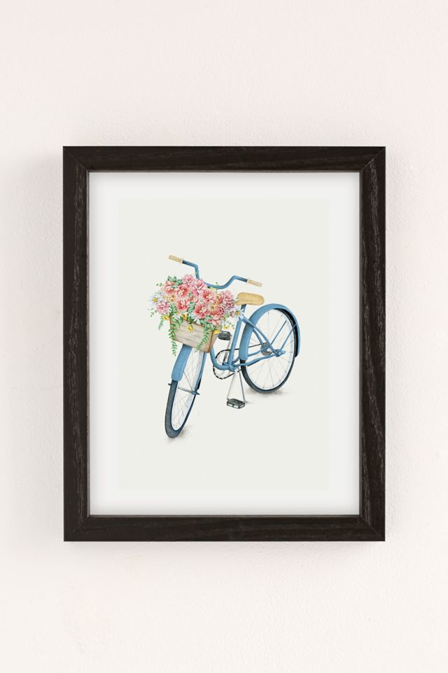 Nadja Blue Bicycle With Flowers In Basket Art Print #1