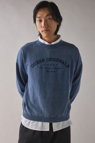GUESS ORIGINALS Boxy Logo Crew Neck Sweater