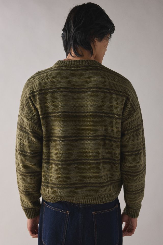GUESS ORIGINALS Striped Boxy Crew Neck Sweater #1