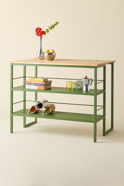 Urban Outfitters Alana Metal Kitchen Island In Green At  In Green