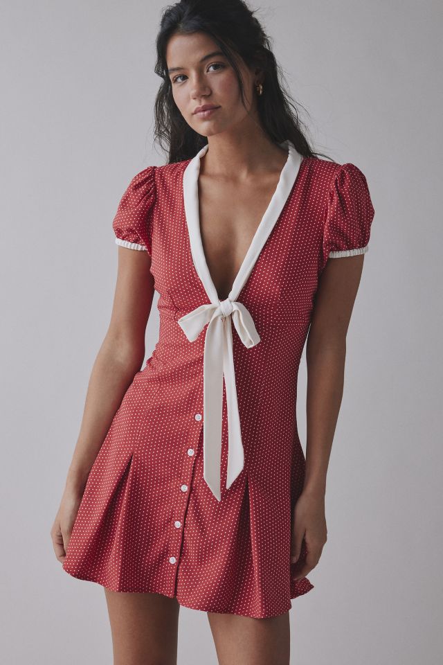 Frankies Bikinis Manhattan Bow-Front Button Up Mini Dress #1