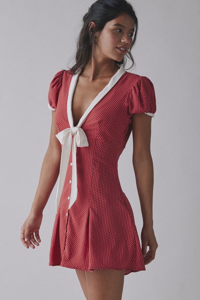 Frankies Bikinis Manhattan Bow-Front Button Up Mini Dress #3
