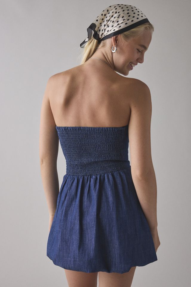 UO Darryl Denim Drop Waist Tube Mini Dress #2