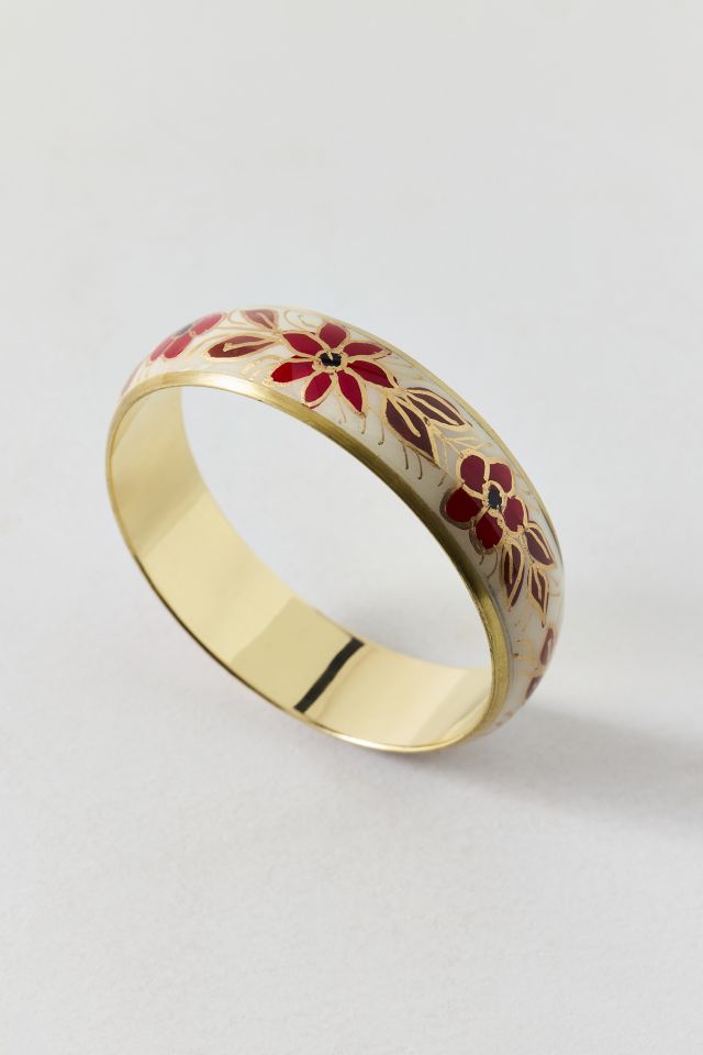 Bracelet Jonc en Émail Floral #1