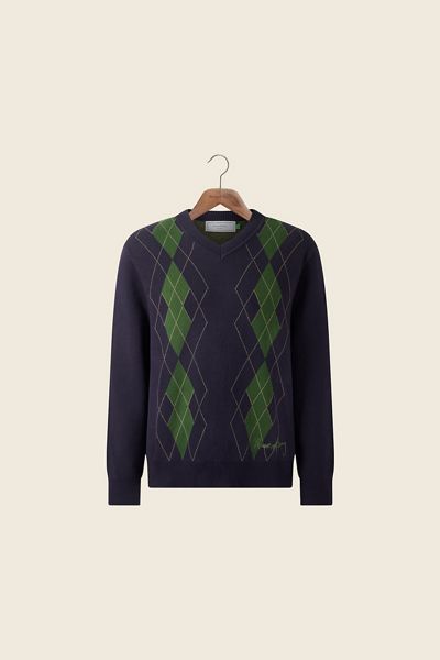 Le Chandail Col en V Argyle House Of Sunny