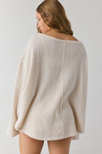 Out From Under Living The Dream Waffle Knit Long Sleeve Henley Tee