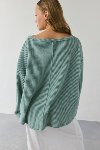 Out From Under Living The Dream Waffle Knit Long Sleeve Henley Tee
