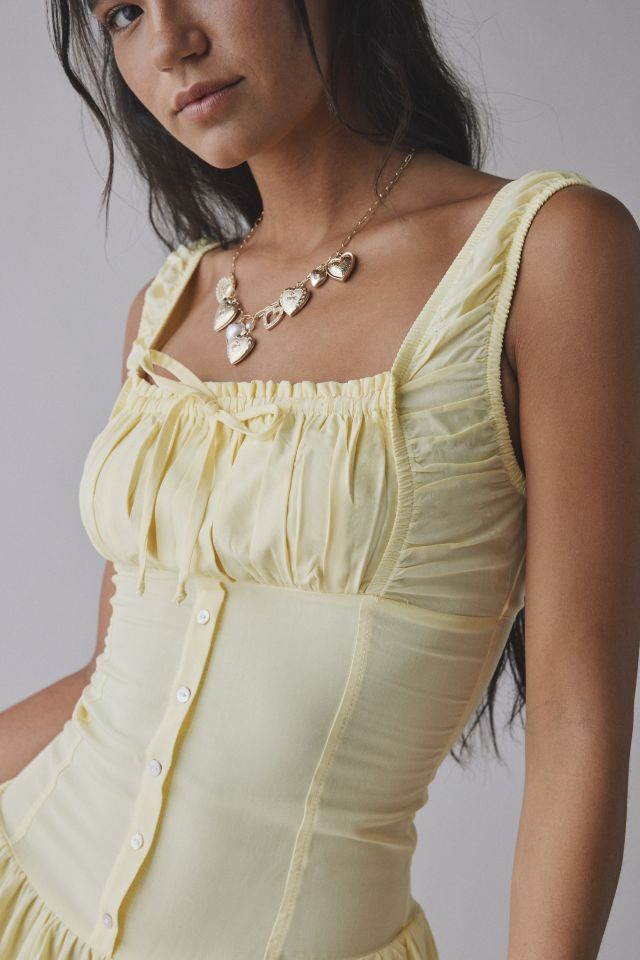 Frankies Bikinis Christa Sunflower Drop-Waist Mini Dress