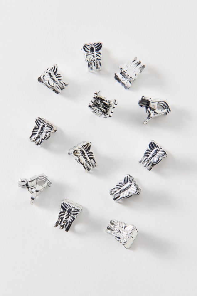 Vintage By UO Mini Silver Butterfly Clips #1