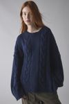 BDG Skylar Oversized Crew Neck Cable Knit Sweater