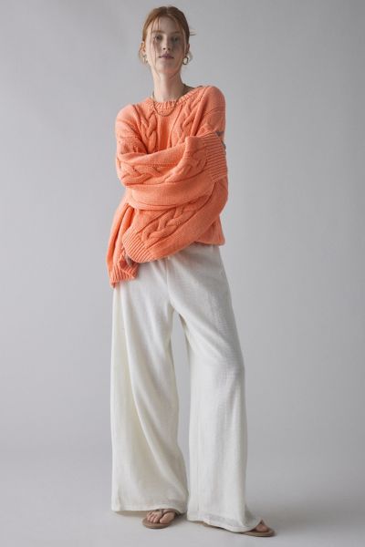 BDG Skylar Oversized Crew Neck Cable Knit Sweater