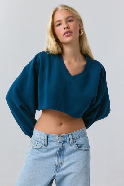 Out From Under Hang Back V-Neck Long Sleeve Cropped Pullover