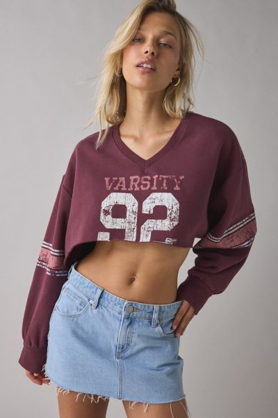 Out From Under Hang Back V-Neck Long Sleeve Cropped Pullover
