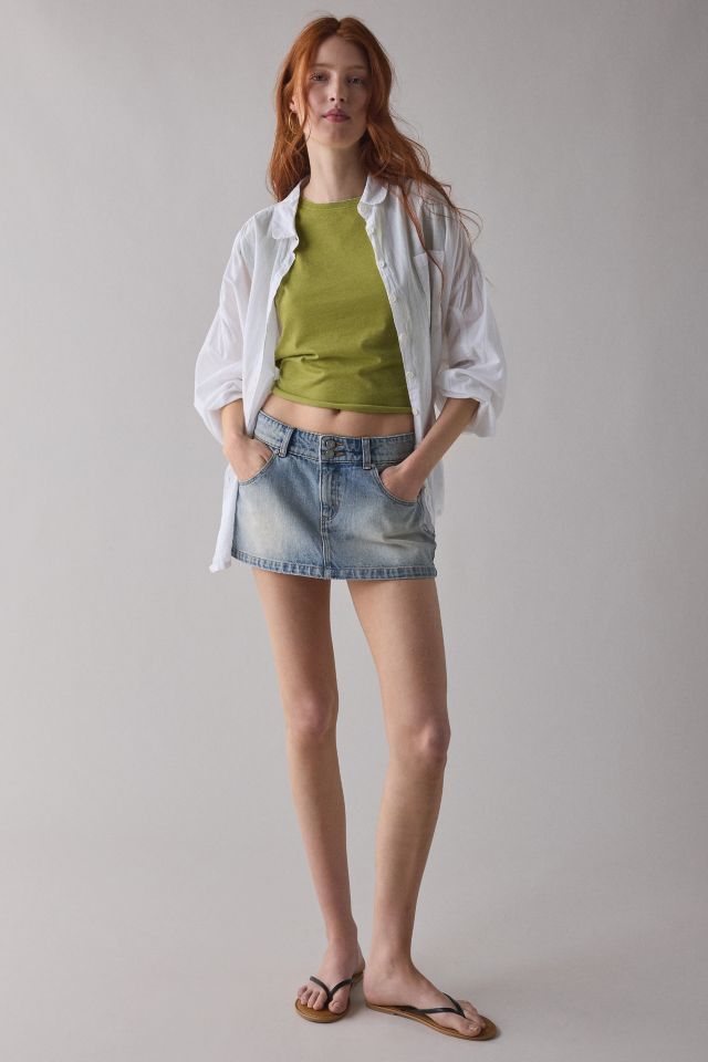 BDG Binx Raw-Edge Cropped Baby Tee