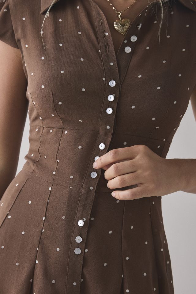 Kimchi Blue Anya Drop Waist Button-Front Mini Dress #3