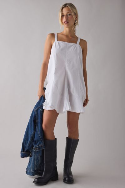 BDG Mina Oversized Pleated Swing Mini Dress