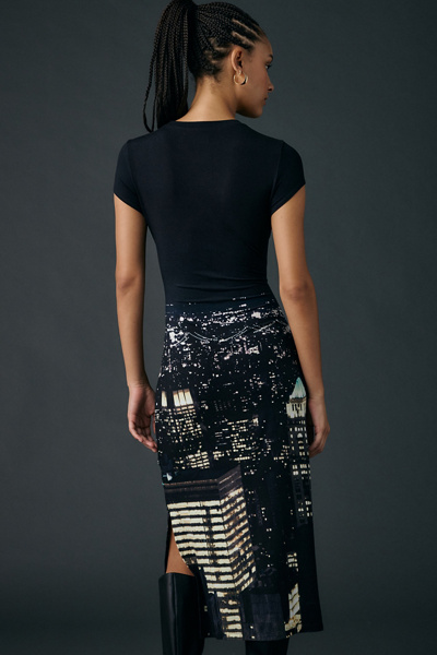 Tyler McGillivary Cityscape Bodycon Midi Dress