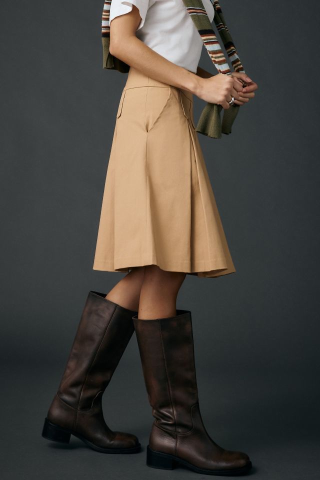 Zemeta A-line Pleat Knee-Length Skirt #2