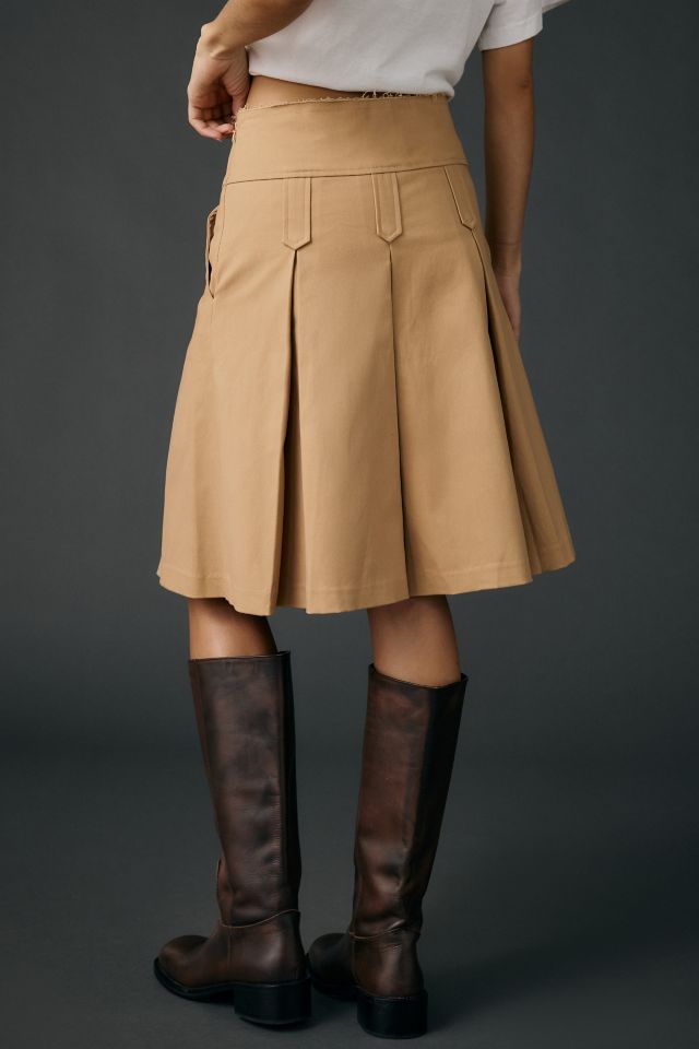 Zemeta A-line Pleat Knee-Length Skirt #3