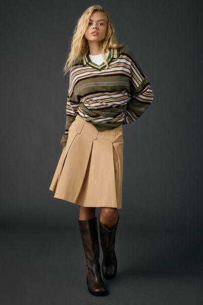 Zemeta A-line Pleat Knee-Length Skirt
