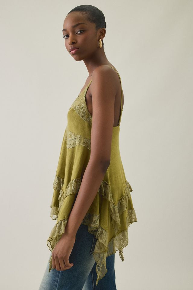 Kimchi Blue Asterid Lace Trim Asymmetric Babydoll Cami #3
