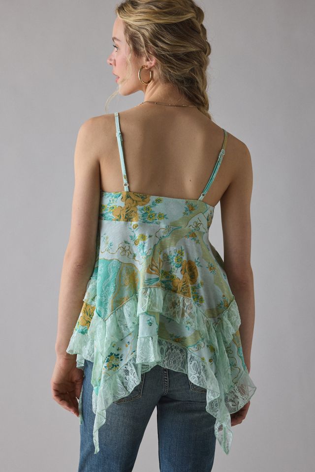 Kimchi Blue Asterid Lace Trim Asymmetric Babydoll Cami #1