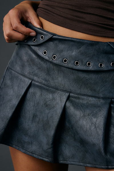 Zemeta Attic Box Faux Leather Micro Mini Skirt
