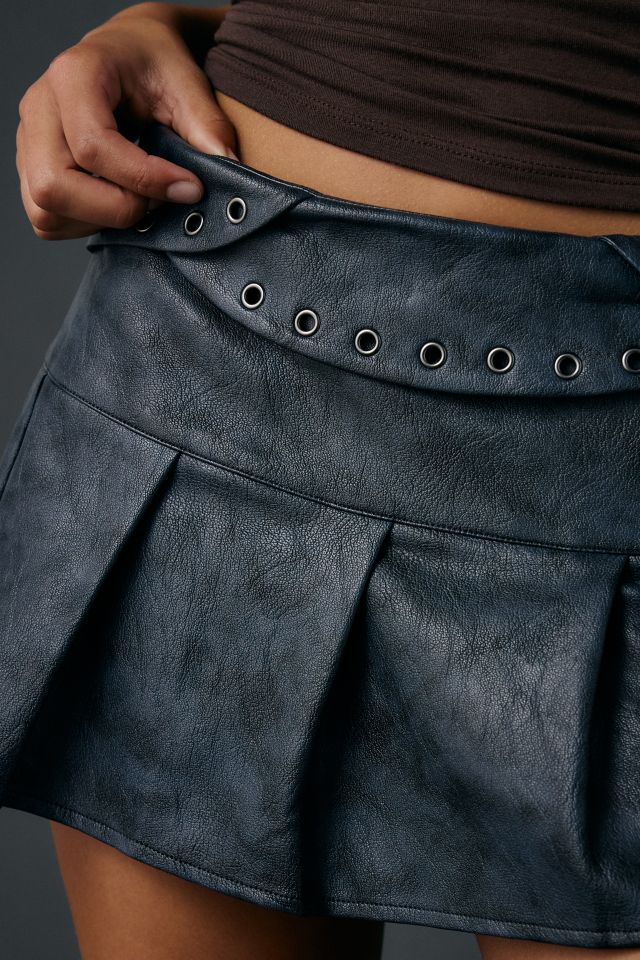 Zemeta Attic Box Faux Leather Micro Mini Skirt #1